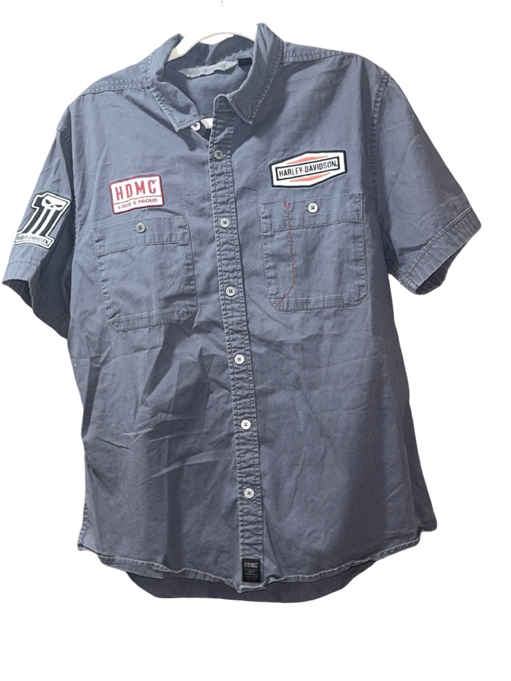 Harley-Davidson Men's Short Sleeve Patch Shirt - Slate Gray